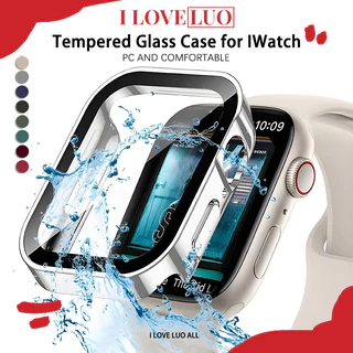 ปกกระจกนิรภัย PC กรณีแข็ง for IWatch Apple Watch Ultra/SE 3 2 Series 11 10 9 8 7 6 5 4 3 49mm 46mm 45 41mm 42 38mm 40mm