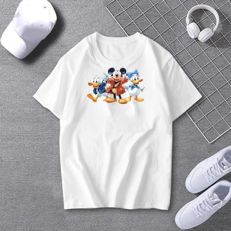 จัดส่งทันที[พร้อมส่ง]เสื้อ Disney Mickey Mouse Minnie เสื้อวินเทจ เสื้อสตรีท แท้ ผ้า cotton 100% วาด