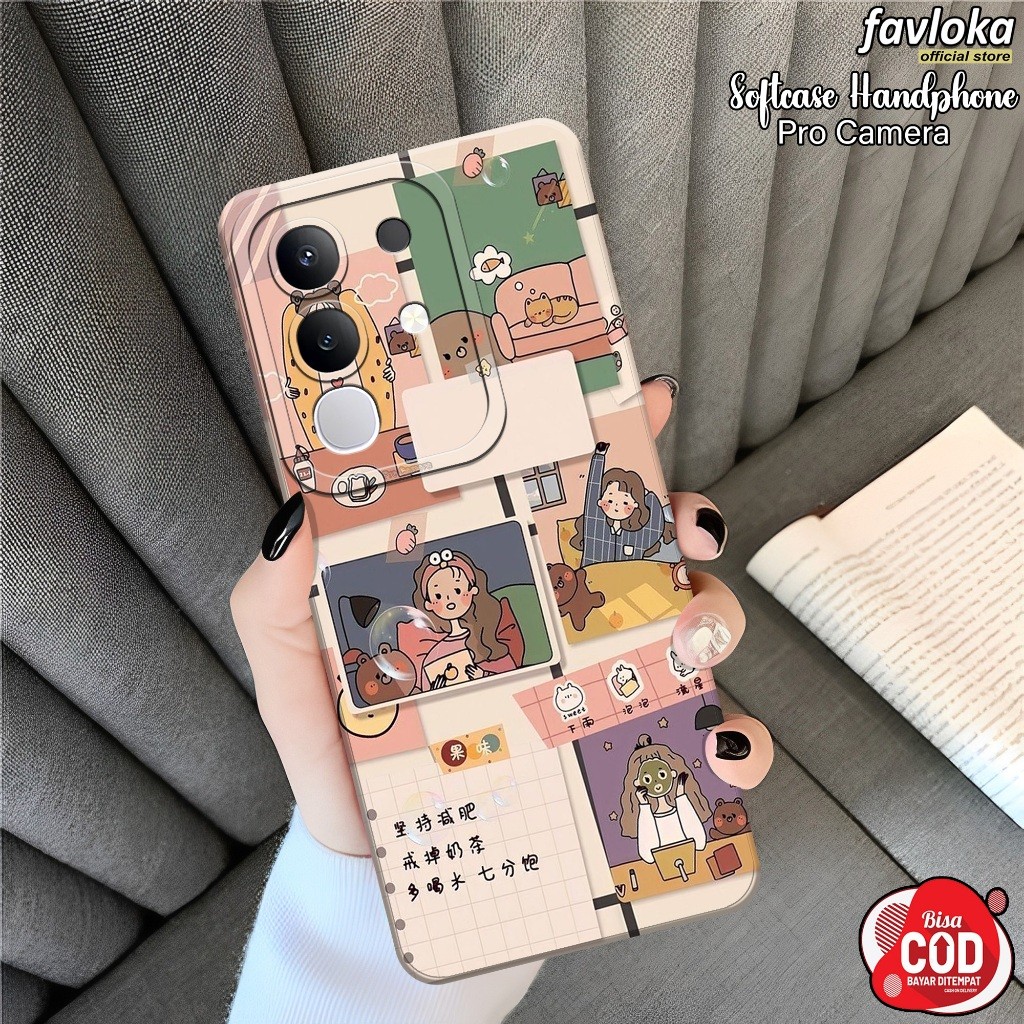 HP เคส VIVO Y29 4G 2025 ล่าสุด - FAVLOOKA - เคสแฟชั่นการ์ตูน - VIVO Y29 4G Softcase - Macaroon Tpu P