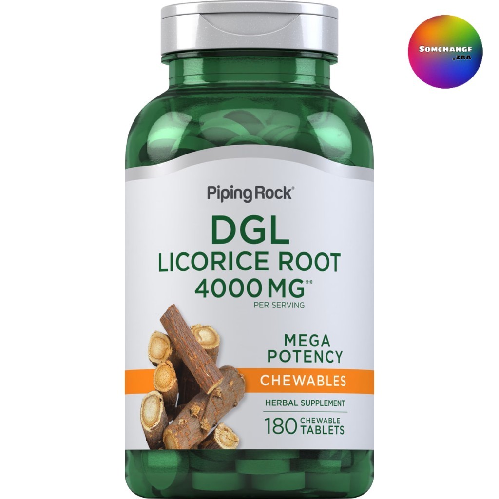 PipingRock DGL Licorice Root / Deglycyrrhizinated) 4,000 mg. (180Chewable) สารสกัดรากชะเอม