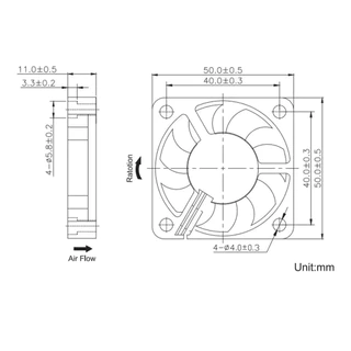 FAN 5010/4010/3010 DC5V/12V พัดลมระบายอากาศ ขนาดเล็ก 30x30/40x40/50x50mm พัดลมระบายความร้อน 5VDC/12VDC Mini Fan DC ขน...