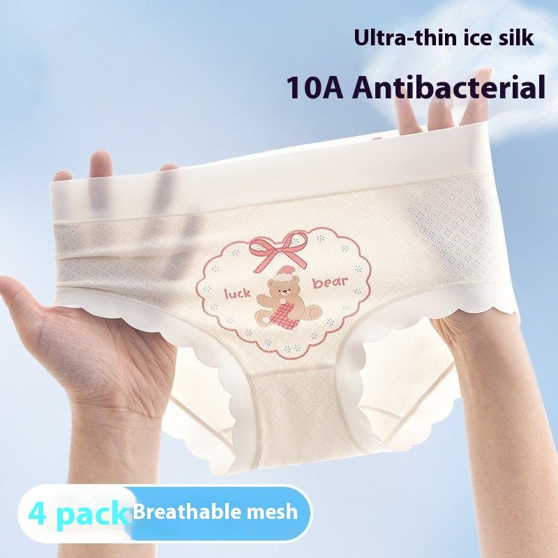 ชุดชั้นในผ้าฝ้ายไร้รอยต่อสําหรับเด็กผู้หญิง 4-หีบห่อ – กางเกงชั้นในป้องกันแบคทีเรียระบายอากาศนุ่มพิเศษสําหรับวัยเตาะแตะวัยรุ่นไม่มีความสบายพิมพ์การ์ตูนน่ารักความปลอดภัย ก-ระดับ (อายุ 3-14
