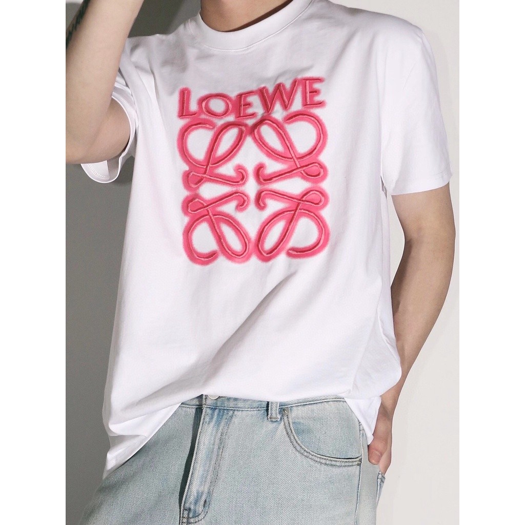 3080a เสื้อยืดคอกลม แขนสั้น ปักลายตัวอักษร เรืองแสง แฟชั่นฤดูร้อน สําหรับผู้ชาย และผู้หญิงSize S-5XL