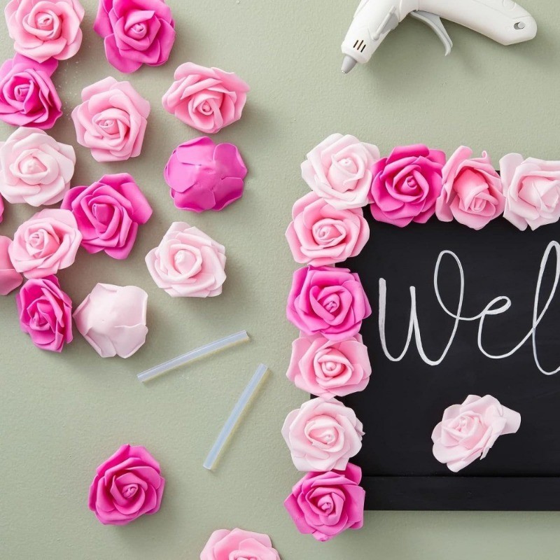 10ชิ้น 7.6เซนติเมตรประดิษฐ์ดอกกุหลาบหัวเจ้าสาวฝักบัวปลอมดอกกุหลาบวันวาเลนไทน์,วันแม่งานแต่งงานการจัดดอกไม้ศูนย์ชิ้นอาบน้ําเด็ก ทําเอง (3นิ้ว) - รูปที่ 3