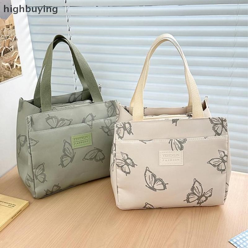 [ซื้อสูง] แฟชั่นพิมพ์กระเป๋าถืออเนกประสงค์พนักงานออฟฟิศเดินทางปิกนิกอาหารกลางวันกระเป๋าหิ้วหุ้นใหม่