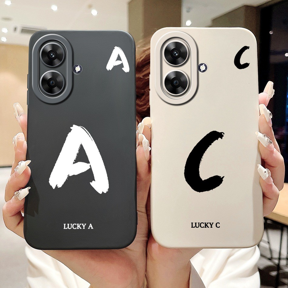 สําหรับRealmeหมายเหตุ60x60 RMX3933 Luckyตัวอักษรเริ่มต้นเคสโทรศัพท์Realme Note60 Note60Xเลนส์ป้องกันซิลิโคนอ่อนนุ่มกรณี