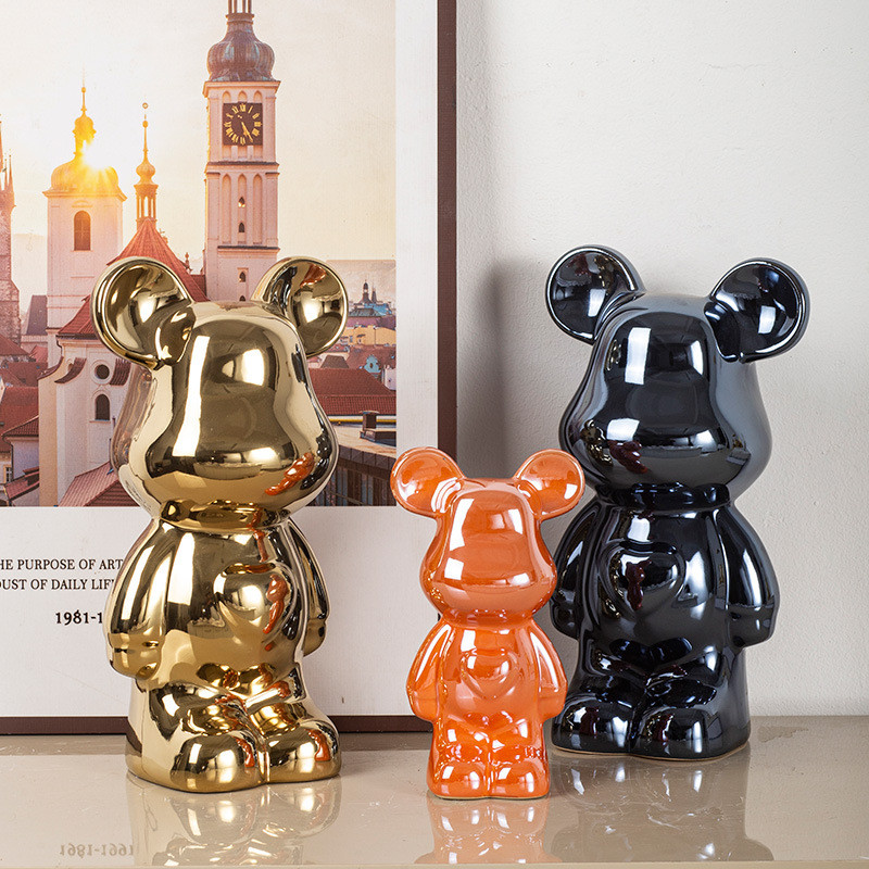 กระปุกออมสิน 18CM 28CM กระปุกออมสินหมีเซรามิก สีโลหะต่างๆ งานกระเบื้องเซรามิค ของตกแต่งบ้าน พร้อมส่ง🚚 - รูปที่ 6