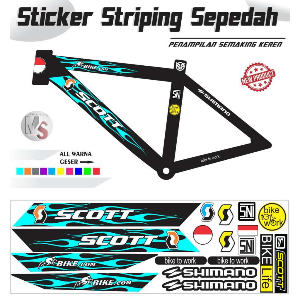 ชุดสติ๊กเกอร์จักรยาน Striping Bike SCOTT STYLE Y81 COOL LIS