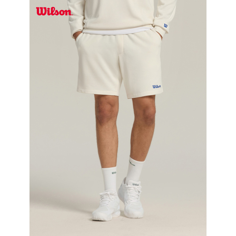 ขายร้อน Wilson Mens RALLY SWEATSHORT Retro American Tennis Shorts 508