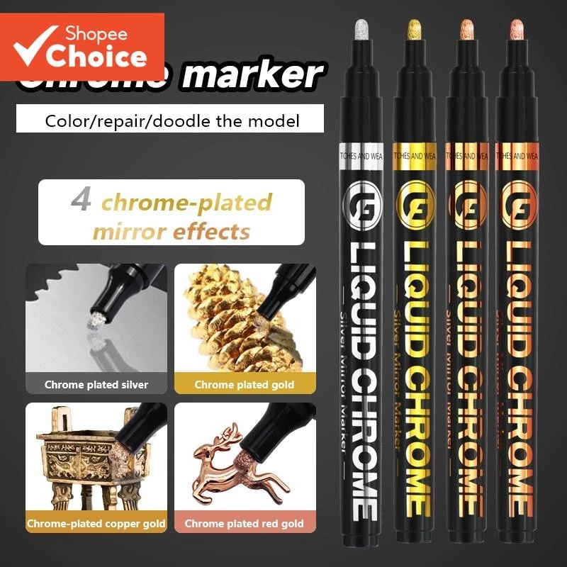 ปากกา Chrome Marker กันน้ํา ขนาดหัว 0.7/1/2/3 มม. สําหรับการ์ด โมเดล โปสเตอร์