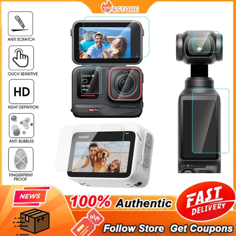 Screen Protector Insta360 X5/ace Pro 2 ป้องกันหน้าจอสําหรับ DJI Pocket 3 กระจกนิรภัยชุดอุปกรณ์เสริมกล้อง Tempered film kit