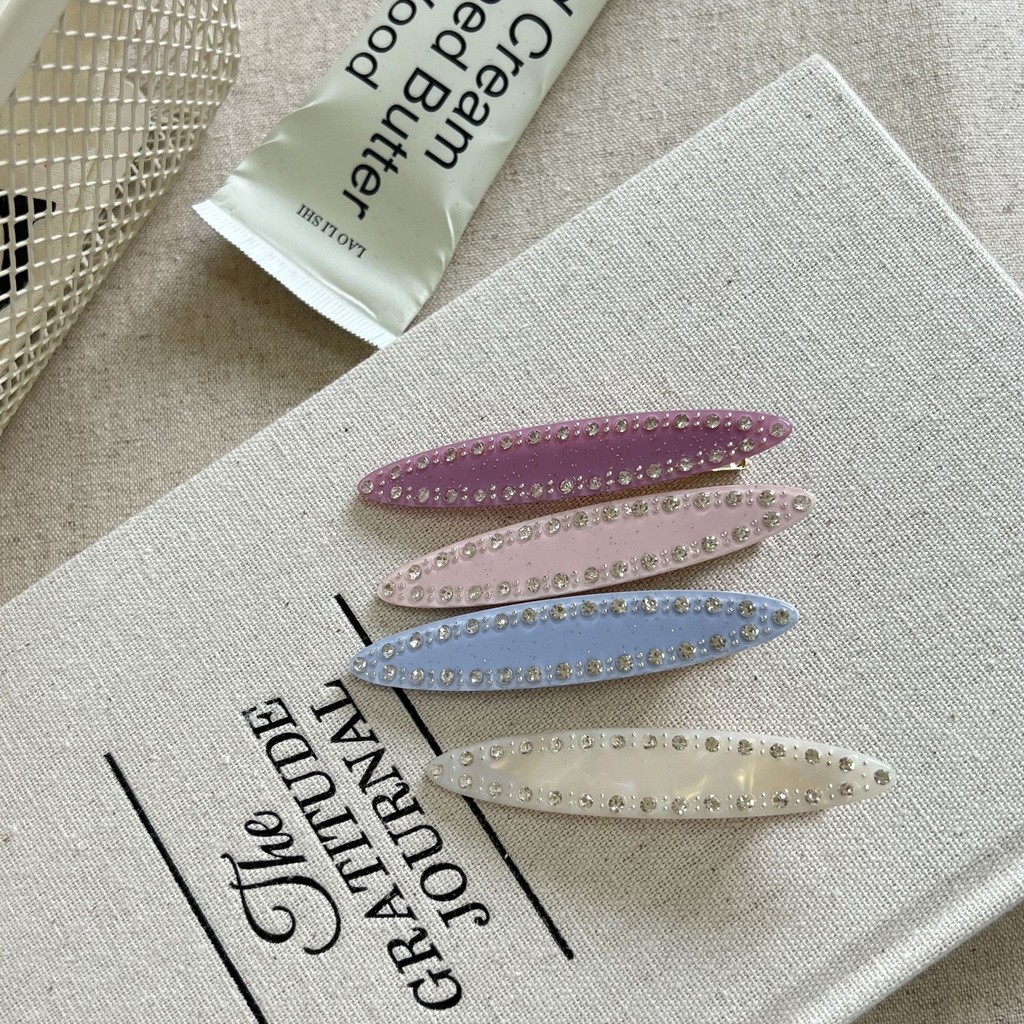 Kovoi/เกาหลีรุ่นเพชรเต็ม High-End ฤดูใบไม้ผลิคลิปรุนแรง All-Match Acetate Hairpin หรูหรา Bangs คลิปผมหักคลิปด้านข้างผ้าโพกศีรษะ