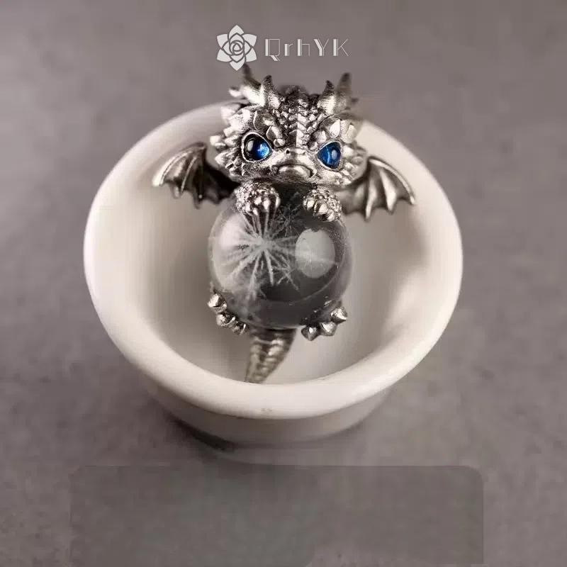 QrhYK สร้อยคอมังกรมงคลสไตล์จีน สำหรับผู้ชายและผู้หญิง เครื่องประดับวินเทจพร้อมจี้สัตว์เป็นของขวัญโชคดี