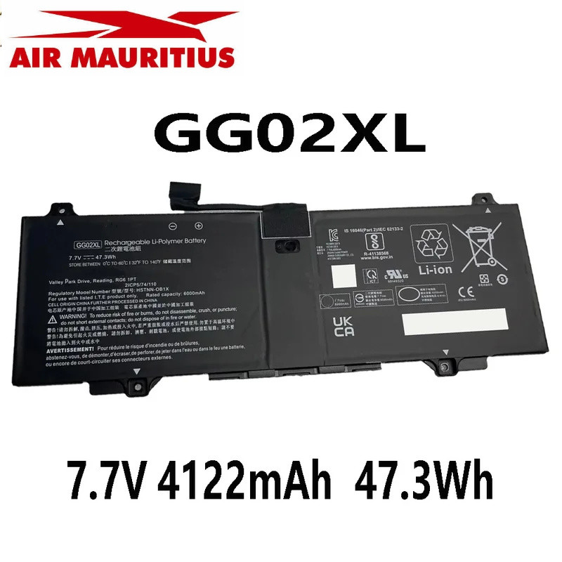 แบตเตอรี่แล็ปท็อป  GG02XL HSTNN-OB1X 7.7V 4122mAh 47.3Wh สำหรับ HP Chromebook Enterprise x360 11 G4 