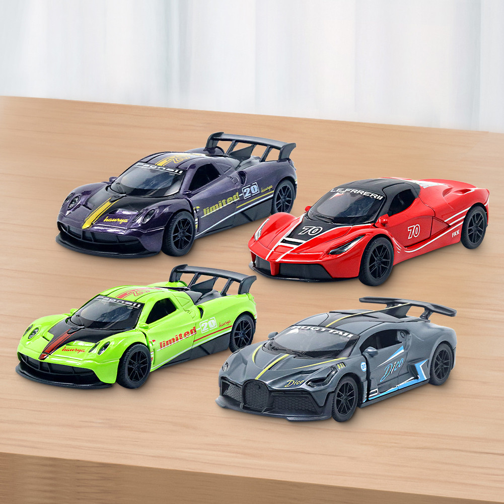 ของเล่นเด็ก รถสปอร์ตแบบดึงกลับ แบบจำลองรถเปิดประตู โลหะผสม เหมาะสำหรับของขวัญวันเกิด