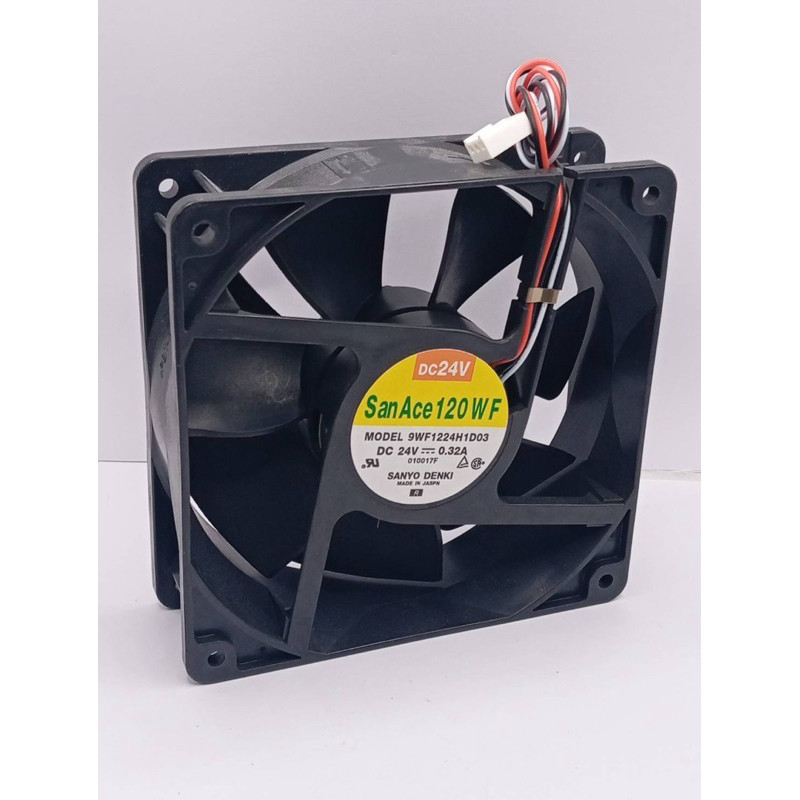 พัดลม 4" 24v 3สาย DC24V San Ace 120 W F MODEL 9WF1224H1D03 DC 24V 0.32A