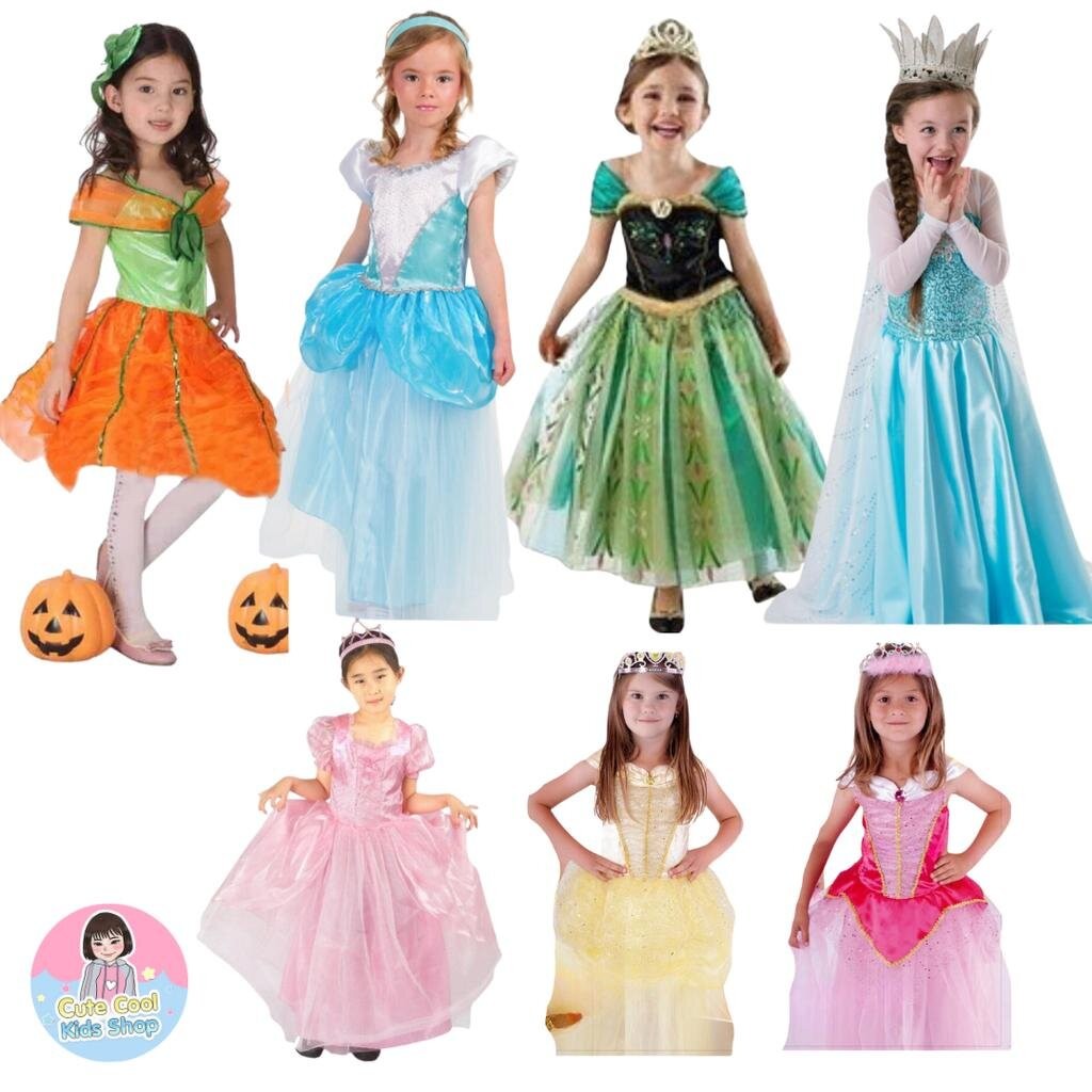 DFG-ชุดคอสเพลย์เด็ก ชุดเจ้าหญิง ชุดสโนไวท์ เอลซ่า อันนา ออโรร่า ซินเดอเรลล่า เจ้าหญิงเบลล์