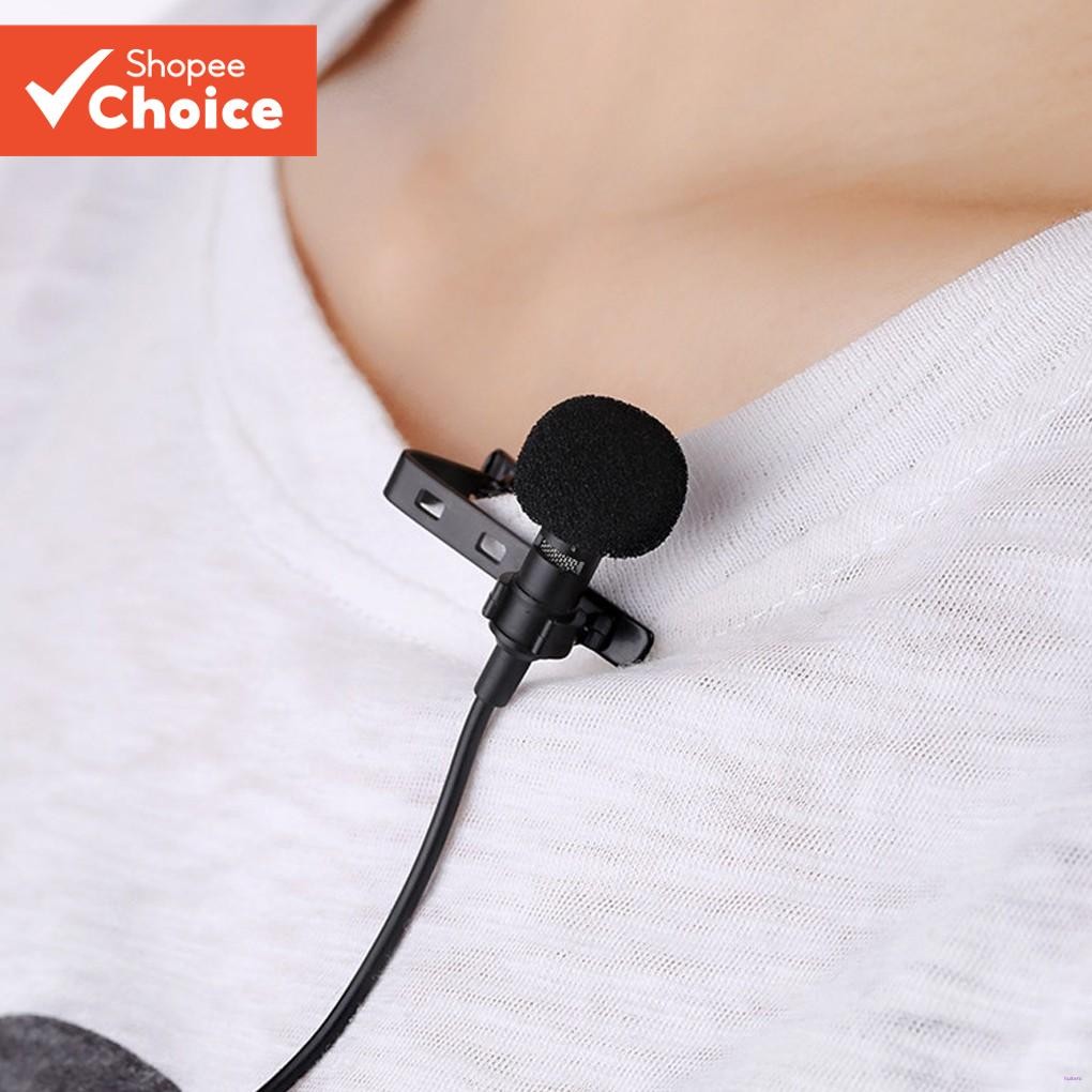 Clip-on Lavalier ไมโครโฟนแจ็ค 3.5 มม.แฮนด์ฟรีมินิสายคอนเดนเซอร์ไมโครโฟนสําหรับ iphone Samsung สมาร์ทโฟน