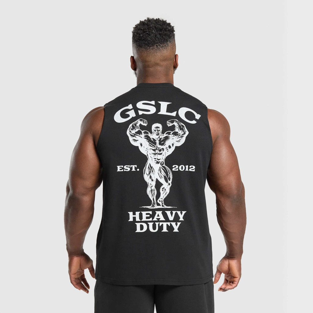 สไตล์ใหม่ ยิมชาร์ก ผู้ชายเพาะกายฟิตเนสแขนกุดหลวม GSLC พิมพ์เสื้อกั๊กผ้าฝ้าย 100% 0609