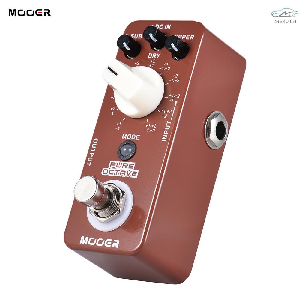 จัดส่งรวดเร็ว MOOER PURE Octave Mini Octave Guitar Effect Pedal 11 โหมด Octave True Bypass Full Meta