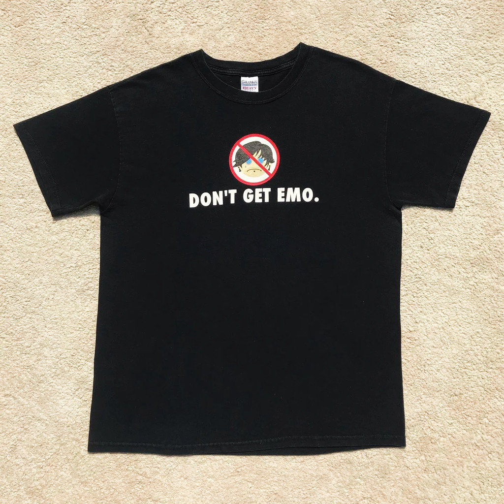 Cotton 100% Ready Stock No EMO Oversize Men's Summer Half-Sleeve Round Neck T-Shirt Trendy