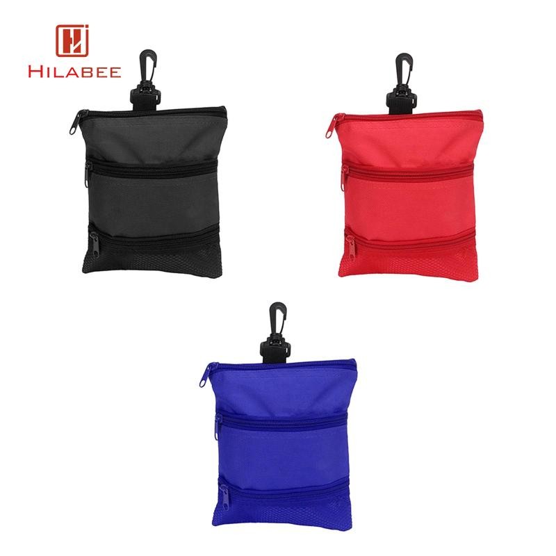 HILABEE Golf Tee กระเป๋าซิปลูกกอล์ฟ Professional น้ําหนักเบาอเนกประสงค์แบบพกพาสําหรับ Balls Tees การ์ดคีย์ Ball Markers