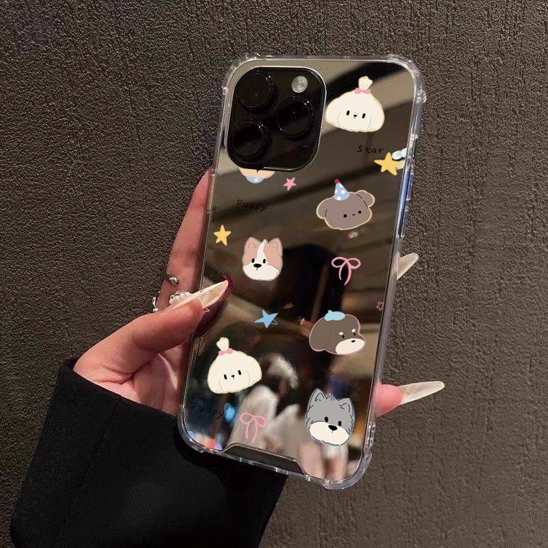 SAMSUNG เคสโทรศัพท์สําหรับSamsung A06 A15 A35 A36 A55 A56 A16 A52 4G S25 Ultra S24 S23 FE S22 Plusสีสัตว์น่ารักMake Upกระจกกันกระแทกนุ่ม