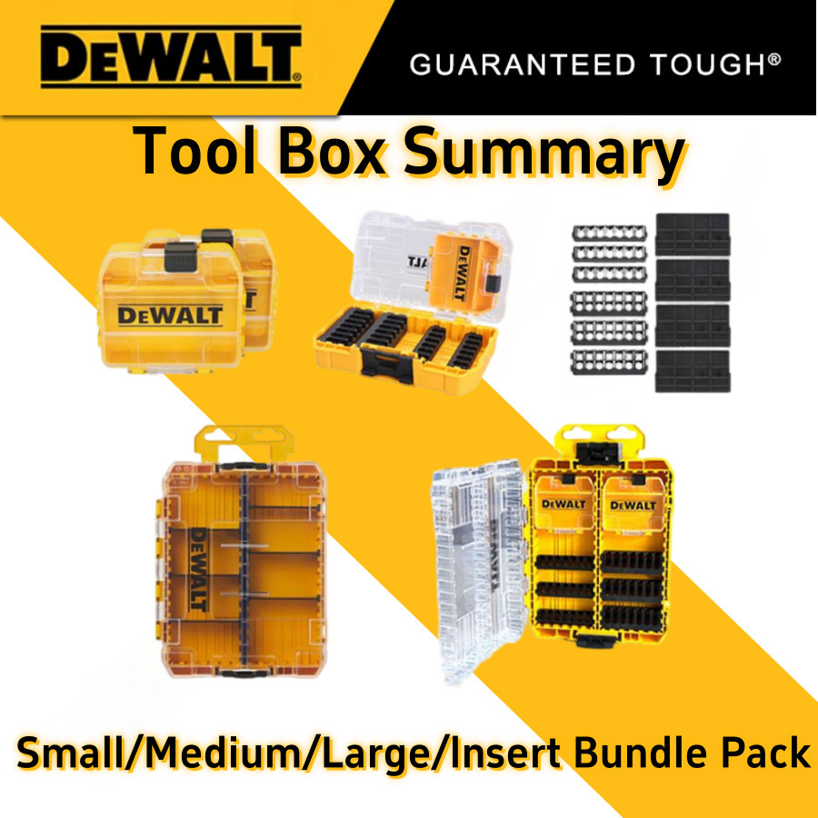 Dewalt กล่องเครื่องมือขนาดเล็ก Bulk Storage Case เจาะบิตกล่องพลาสติกใส่ Bundle Pack S/M/L DT70800 DT