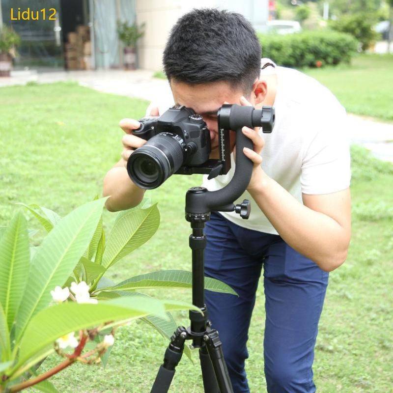 Lidu12 อลูมิเนียมทนทาน Panoramic Gimbal ขาตั้งกล้องสําหรับหัว Arca-Type Quick Release แผ่น UNC 1 4 สกรูสําหรับ DSLR Camer