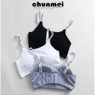 【คละสี 6 ชิ้น!!!】#058 ถูกที่สุด สายตัวอักษร ตะขอหลัง3ระดับ ใส่สบายมากๆทรงสวย มีฟองน้ำ