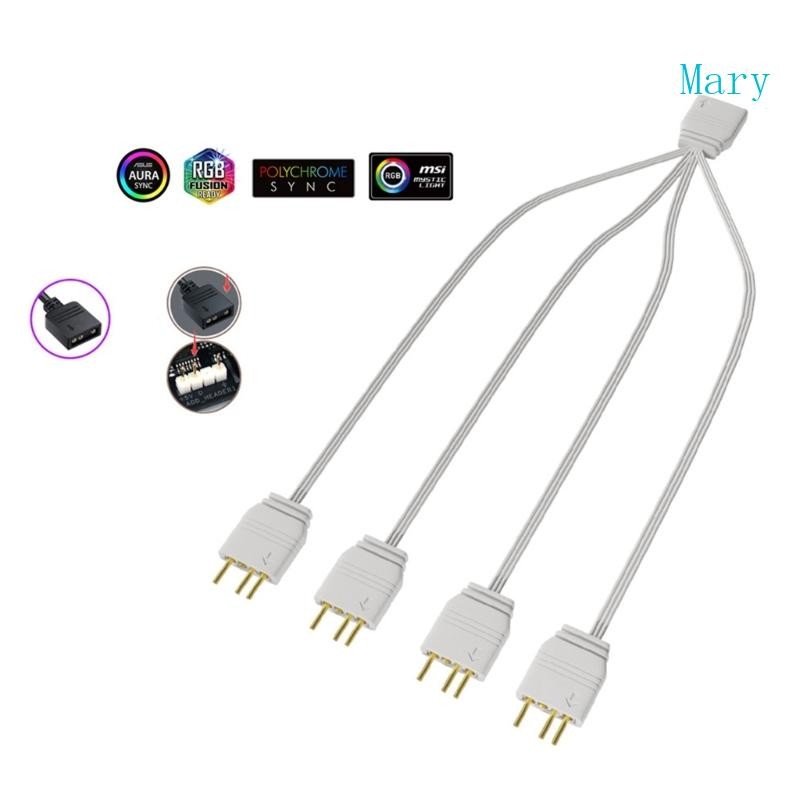 Mary 1to-3 1-to-4 5v 3Pin ARGB Splitter Cable 5v ชายหญิง 3Pin ARGB Extention Cable สําหรับ 5v ARGB พ