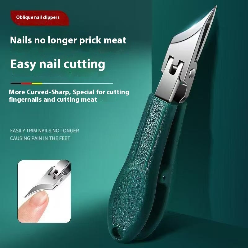 กรรไกรตัดเล็บเฉียงแหลมยาว Eagle Beak Ultra Sharp Slant Edge กรรไกรตัดเล็บเปิดขนาดใหญ่ Anti-Splash กรรไกรตัดเล็บเครื่องมือทําเล็บ