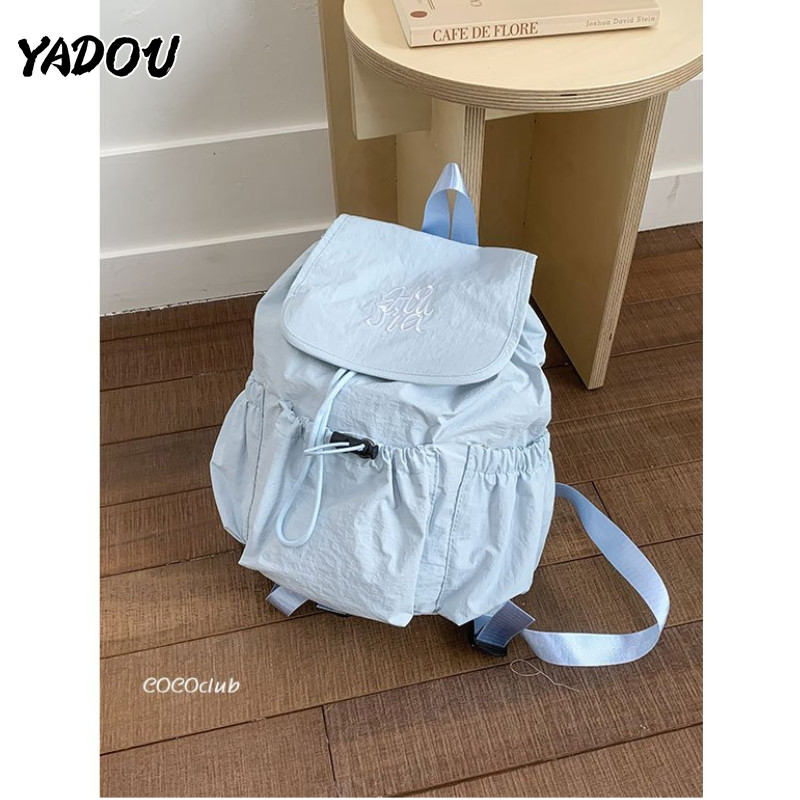 YADOU กระเป๋าเป้สะพายหลังไนลอน Drawstring สไตล์เกาหลี