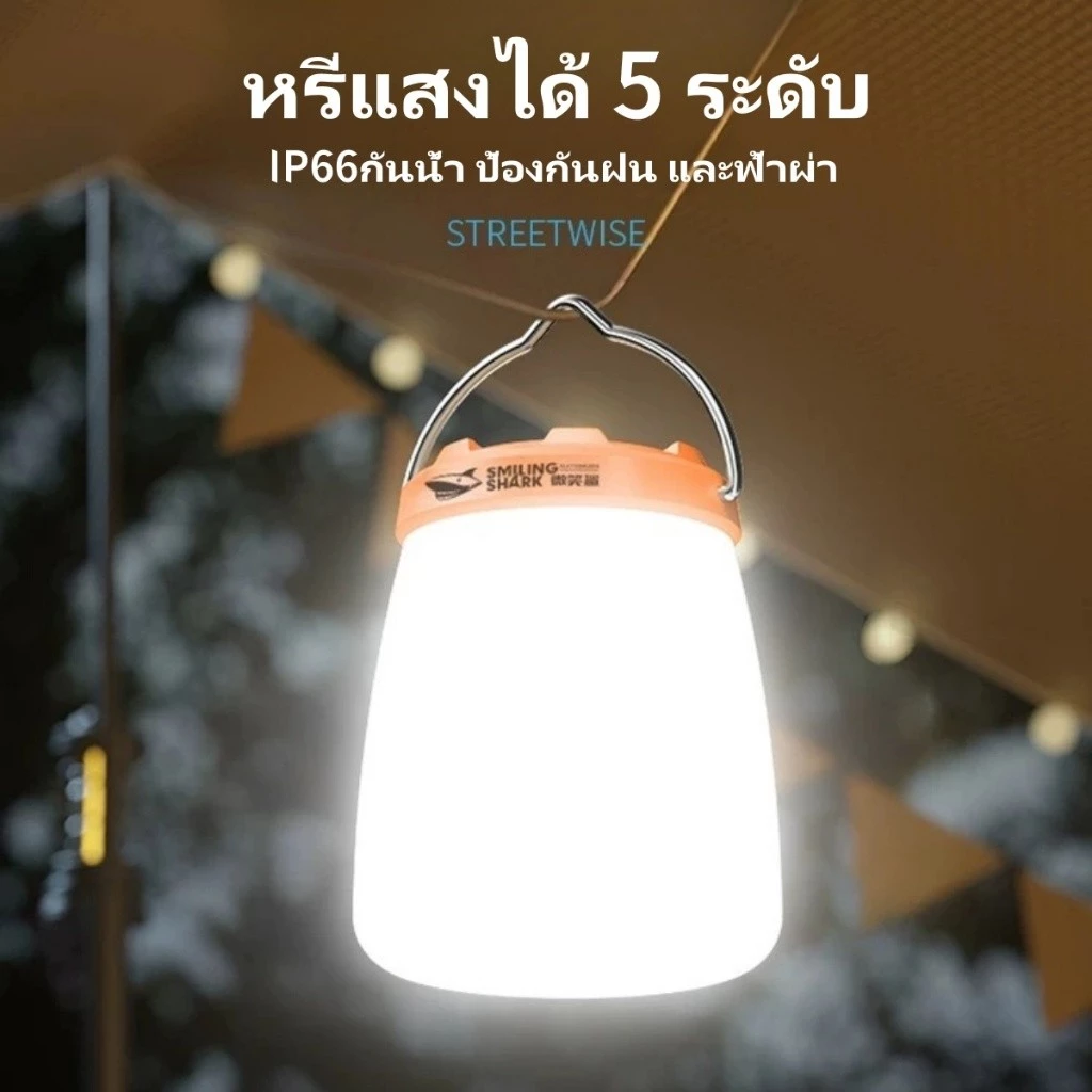 ไฟแคมป์ปิ้ง โคมไฟแคมป์ปิ้ง อุปกรณ์เดินป่า ตะเกียงแคมป์ปิ้ง ไฟฉายพกพาชาร์จได้ Type-C แบตเตอรี่ใช้งานได้นาน 12 ชั่วโมง thumbnail 7