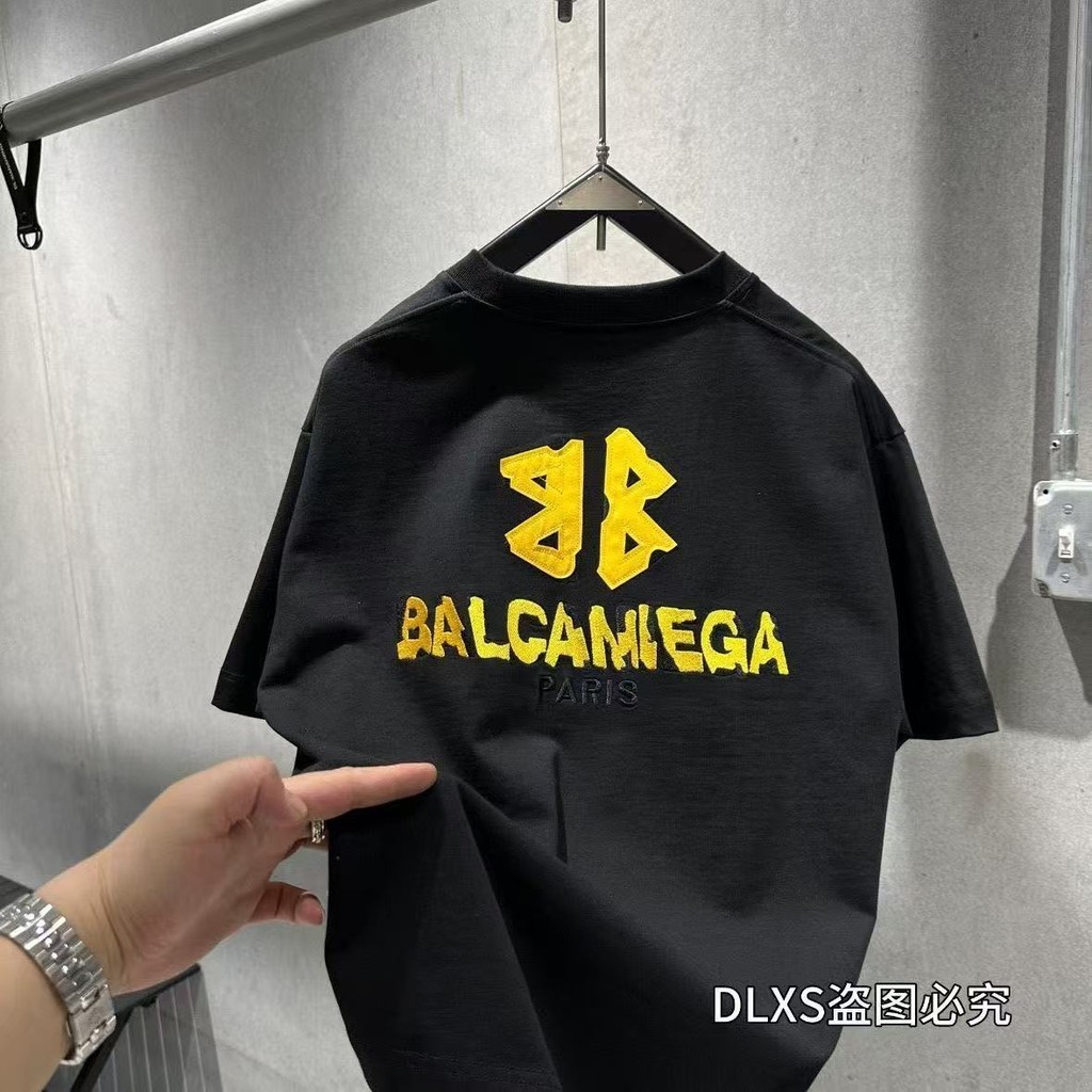 เสื้อยืดแขนสั้นผู้ชาย สไตล์ใหม่ฤดูร้อน ออกแบบเหมือนปารีส ใช้ซิลิโคนสามมิติสำหรับตัวอักษรโลโก้ สะดวกและสบาย [พร้อมสต็ock] - รูปที่ 3