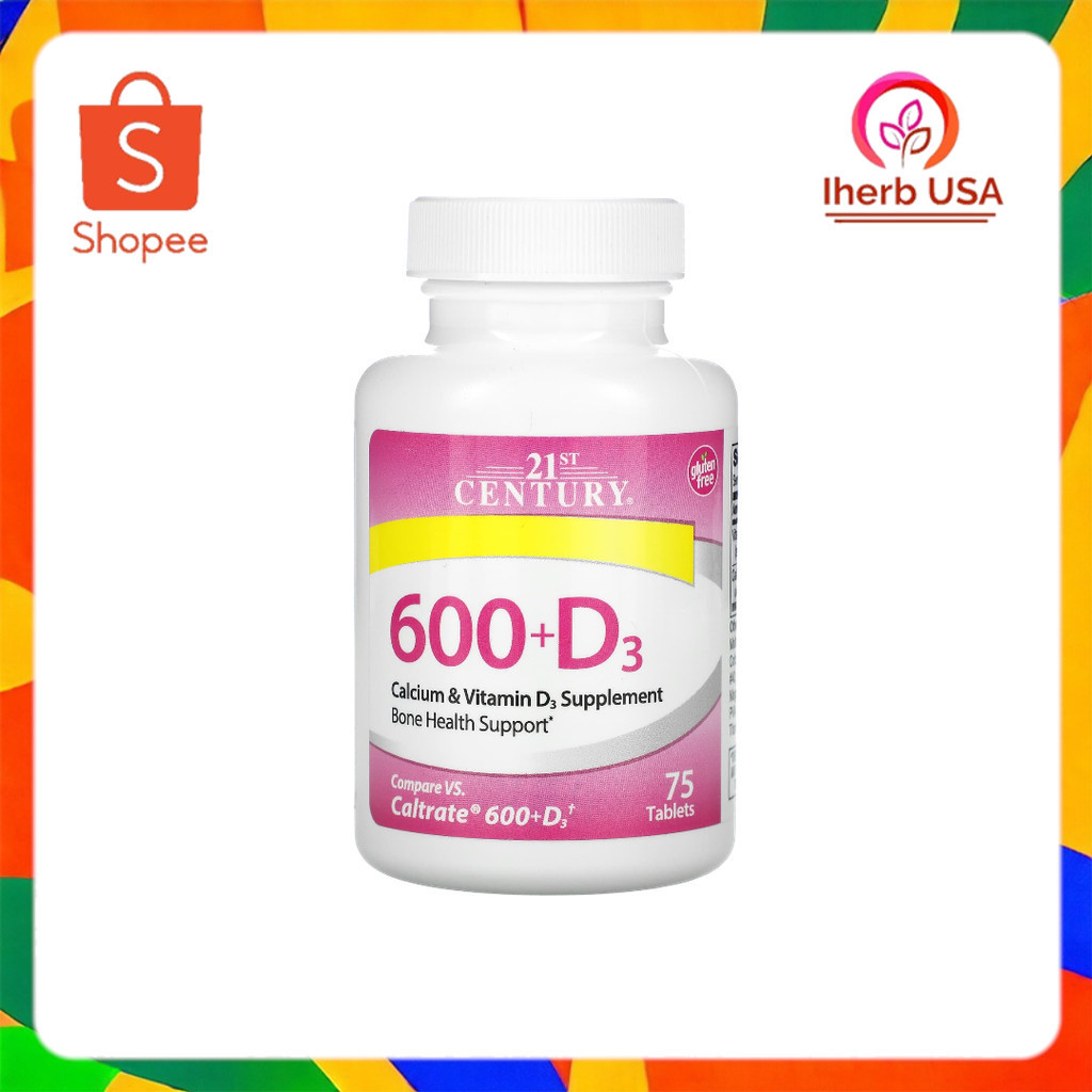 21st Century, 600+D3, Calcium & Vitamin D3 Supplement
