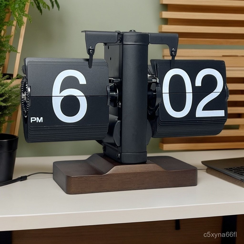 flip clock retro Clock Aesthetics Clock Digital Aesthetics Clock Mute Home Vintage Mechanical Flippi