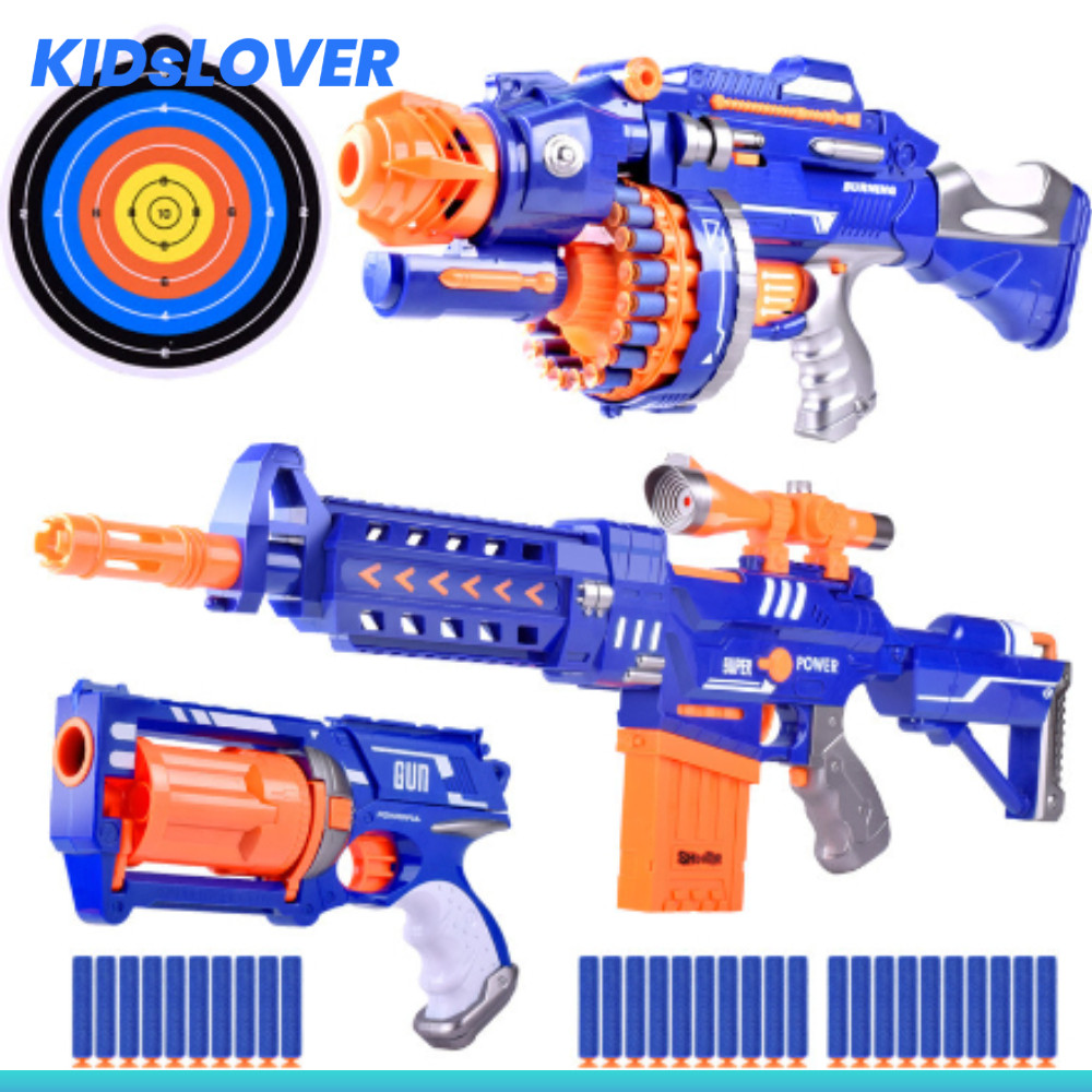 Kidslover ปืนลูกกระสุนโฟม ยิงรัวได้ ยิงออโต้ ไม่เป็นอันตราย ปืนของเล่น
