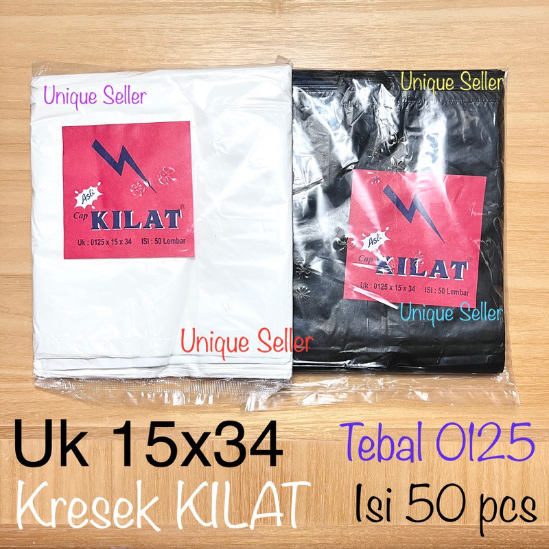 [Isi50] KILAT 15x34 ถุงพลาสติกสีดําและสีขาว / ถุงพลาสติก KILAT ขนาด 15 สีขาวสีดํา / HD HD HD HD HDPE