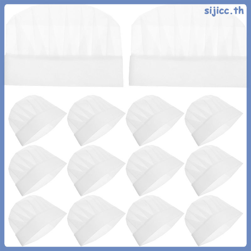 🍳 20 ชิ้น หมวกเชฟเด็ก สีขาว ทำจากผ้าสักหลาดน้ำหนักเบา ทรงกลมใช้แล้วทิ้ง สำหรับการเรียนทำอาหาร - รูปที่ 5