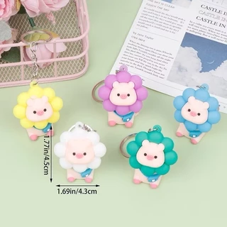 ร้านไทยพร้อมส่ง ❤️พวงกุญแจการ์ตูน หมูจี้ ตกแต่ง เรซิ่น ของขวัญสร้างสรรค์น่ารัก ดอกทานตะวัน
