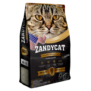 ZANDYCAT Ultimate Premium ทรายแมวภูเขาไฟ เก็บกลิ่นดี ไร้ฝุ่น ห้องน้ำอัตโนมัติใช้ได้ ขนาด 12 ลิตร