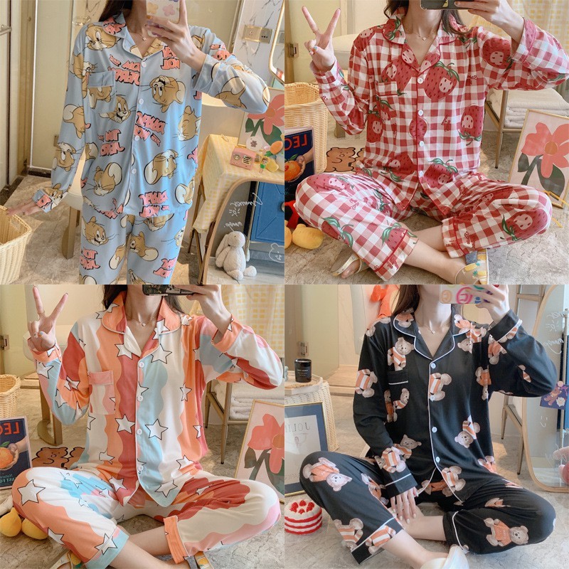 LADIES SLEEPWEAR LONG SLEEVES PAJAMA TERNO