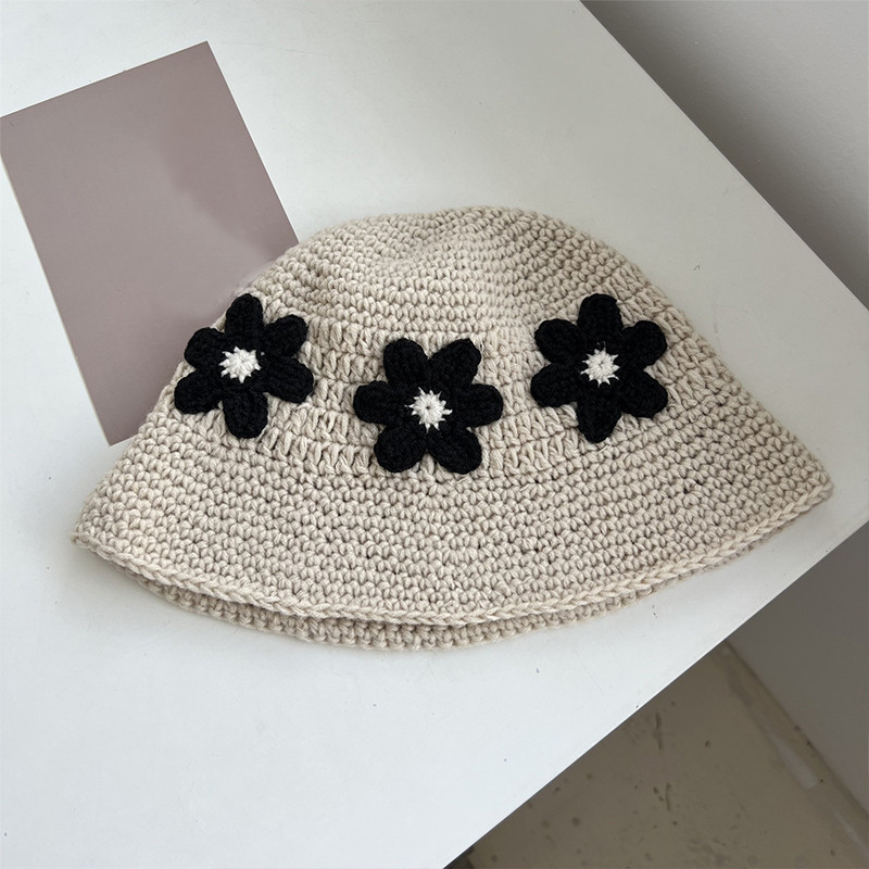 ร้านค้าไทย🔥หมวกบักเก็ตผ้าถักนิตติ้ง ลายดอกไม้ กันลมให้ความอบอุ่นแบบหนา แฟชั่นสไตล์เกาหลี ระบายอากาศได้ดี สําหรับผู้หญิง - รูปที่ 6