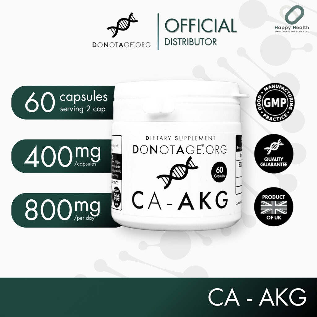 Ca-AKG (60 แคปซูล) Do Not Age 400 mg. ช่วยระบบเผาผลาญ สร้างคอลลาเจน ยืดอายุขัยที่ดีต่อสุขภาพ ลดการอักเสบจากเซลล์ชราภาพ