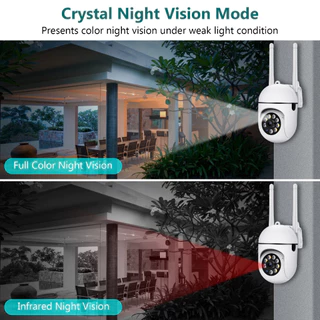 ฟรกล้องวงจรปิด CCTV V380 Pro กันน้ำกลางแจ้ง เชื่อมต่อโทรศัพท์ กล้องวงจรปิดระยะไกล HD Dual Lens 4 ไฟสว่าง