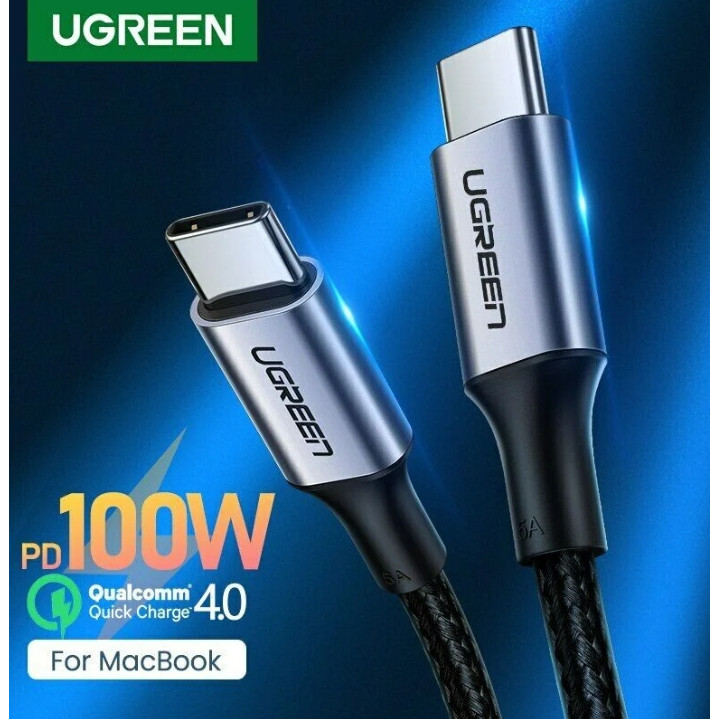 UGREEN CHARGER CABLE (สายชาร์จ) UGREEN L509 ROBOT USB-C TO USB-C 100W 2M (35512) (GRAY)