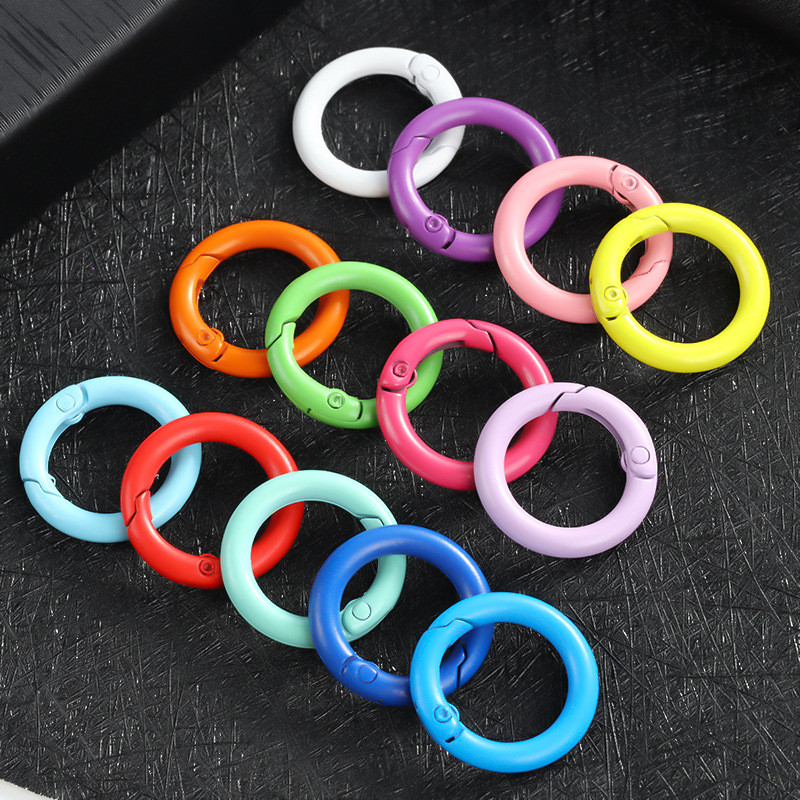 100พีซีเอ สีโลหะผสมฤดูใบไม้ผลิหัวเข็มขัดรอบเปิดสปริงแหวนพวงกุญแจโซ่โทรศัพท์มือถือทําเองเครื่องประดับอุปกรณ์เสริม25มม