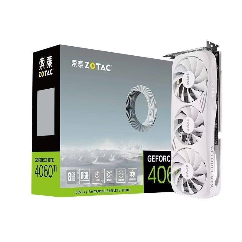 แบรนด์ใหม่ ZOTAC 4070 12G 4060 Ti 8G สีขาว การ์ดกราฟิกสำหรับเกมเดสก์ท็อป 16G การ์ดกราฟิกคอมพิวเตอร์