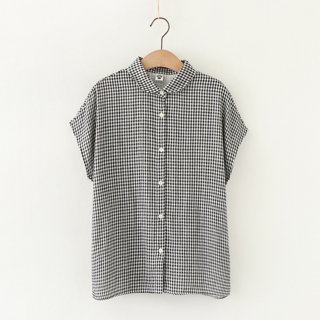 เสื้อผ้าฝ้าย 100% สุภาพสตรีญี่ปุ่นเส้นด้ายฝ้ายสองชั้นระบายอากาศผ้าฝ้ายแขนสั้นเสื้อนุ่มพิเศษข้าวเหนียวที่เรียบง่ายแขนกุดด้านบน